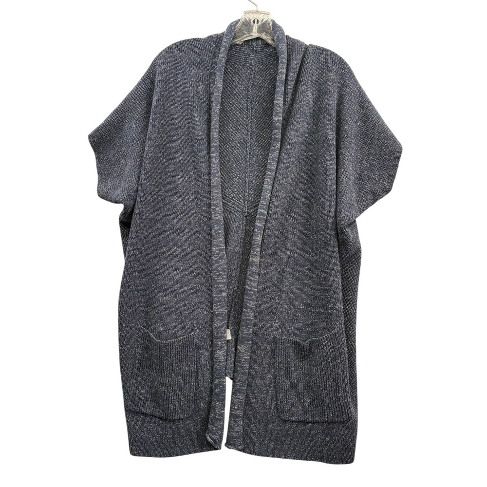 Athleta Women's Restful Cocoon Wrap Knit Cardigan Navy Fall Winter Cozy Size S